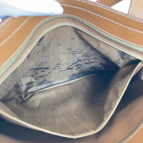 CELINE Vintage Macadam Brown Gold Hardware Leather Tote Bag Handbag Shoulder ... - Picture 7 of 10